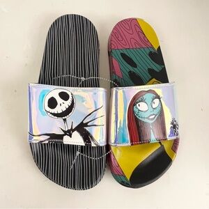 The Nightmare Before Christmas Black Jack Sally Iridescent Slide Shoes Size 8